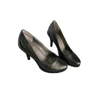 me TOO Metallic Pewter Pointed Toe Short Stiletto Heels Pumps Women's Size 8.5